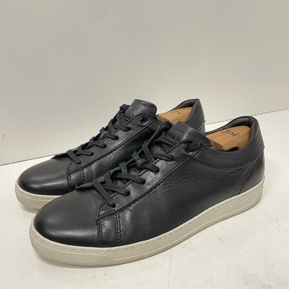 $298 Bruno Magli Men’s "Diego" Leather Low-Top Sneakers Black/White US 11.5 - Picture 1 of 8
